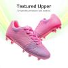 DREAM PAIRS Boys Girls Soccer Cleats Youth Firm Groud Athletic Outdoor Trainning Football Shoes for Little/Big Kid(Rose Red/White)