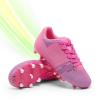 DREAM PAIRS Boys Girls Soccer Cleats Youth Firm Groud Athletic Outdoor Trainning Football Shoes for Little/Big Kid(Rose Red/White)
