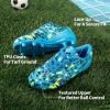 DREAM PAIRS Boys Girls Soccer Cleats Youth Firm Groud Athletic Outdoor Trainning Football Shoes for Little/Big Kid(Royal Blue/Black)
