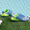 DREAM PAIRS Boys Girls Soccer Cleats Youth Firm Groud Athletic Outdoor Trainning Football Shoes for Little/Big Kid(Royal Blue/Neon Green)