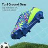 DREAM PAIRS Boys Girls Soccer Cleats Youth Firm Groud Athletic Outdoor Trainning Football Shoes for Little/Big Kid(Royal Blue/Neon Green)