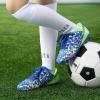 DREAM PAIRS Boys Girls Soccer Cleats Youth Firm Groud Athletic Outdoor Trainning Football Shoes for Little/Big Kid(Royal Blue/Neon Green)