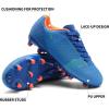 DREAM PAIRS Boys Girls Soccer Cleats Youth Firm Groud Athletic Outdoor Trainning Football Shoes for Little/Big Kid(Royal Blue/Orange)