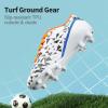 DREAM PAIRS Boys Girls Soccer Cleats Youth Firm Groud Athletic Outdoor Trainning Football Shoes for Little/Big Kid(White/Royal/Blue/Orange)