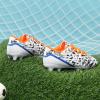 DREAM PAIRS Boys Girls Soccer Cleats Youth Firm Groud Athletic Outdoor Trainning Football Shoes for Little/Big Kid(White/Royal/Blue/Orange)