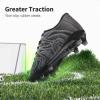 DREAM PAIRS Boys Girls Soccer Cleats Youth Firm Groud Baseball Cleats Sport Athletic Outdoor Trainning Football Shoes for Little/Big Kid(Black/Dark/Grey/White)