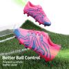 DREAM PAIRS Boys Girls Soccer Cleats Youth Firm Groud Baseball Cleats Sport Athletic Outdoor Trainning Football Shoes for Little/Big Kid(Fuchsia/Pink/Royal/Blue)