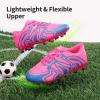 DREAM PAIRS Boys Girls Soccer Cleats Youth Firm Groud Baseball Cleats Sport Athletic Outdoor Trainning Football Shoes for Little/Big Kid(Fuchsia/Pink/Royal/Blue)