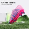 DREAM PAIRS Boys Girls Soccer Cleats Youth Firm Groud Baseball Cleats Sport Athletic Outdoor Trainning Football Shoes for Little/Big Kid(Fuchsia/Pink/Royal/Blue)