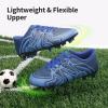 DREAM PAIRS Boys Girls Soccer Cleats Youth Firm Groud Baseball Cleats Sport Athletic Outdoor Trainning Football Shoes for Little/Big Kid(Navy/Royal/Wht)