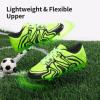 DREAM PAIRS Boys Girls Soccer Cleats Youth Firm Groud Baseball Cleats Sport Athletic Outdoor Trainning Football Shoes for Little/Big Kid(Neon Green/Black)