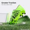 DREAM PAIRS Boys Girls Soccer Cleats Youth Firm Groud Baseball Cleats Sport Athletic Outdoor Trainning Football Shoes for Little/Big Kid(Neon Green/Black)