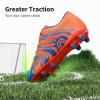 DREAM PAIRS Boys Girls Soccer Cleats Youth Firm Groud Baseball Cleats Sport Athletic Outdoor Trainning Football Shoes for Little/Big Kid(Orange)