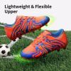 DREAM PAIRS Boys Girls Soccer Cleats Youth Firm Groud Baseball Cleats Sport Athletic Outdoor Trainning Football Shoes for Little/Big Kid(Orange)