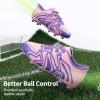 DREAM PAIRS Boys Girls Soccer Cleats Youth Firm Groud Baseball Cleats Sport Athletic Outdoor Trainning Football Shoes for Little/Big Kid(Pink/Purple)