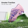 DREAM PAIRS Boys Girls Soccer Cleats Youth Firm Groud Baseball Cleats Sport Athletic Outdoor Trainning Football Shoes for Little/Big Kid(Pink/Purple)