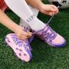 DREAM PAIRS Boys Girls Soccer Cleats Youth Firm Groud Baseball Cleats Sport Athletic Outdoor Trainning Football Shoes for Little/Big Kid(Pink/Purple)