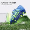 DREAM PAIRS Boys Girls Soccer Cleats Youth Firm Groud Baseball Cleats Sport Athletic Outdoor Trainning Football Shoes for Little/Big Kid(Royal/Lemon/Green/Silver)