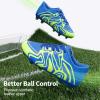 DREAM PAIRS Boys Girls Soccer Cleats Youth Firm Groud Baseball Cleats Sport Athletic Outdoor Trainning Football Shoes for Little/Big Kid(Royal/Lemon/Green/Silver)