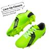 DREAM PAIRS Boys Girls Soccer Cleats Youth Firm Groud Classic Lightweight Football Shoes for Little/Big Kid(Neon/Green/Black)