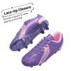 DREAM PAIRS Boys Girls Soccer Cleats Youth Firm Groud Classic Lightweight Football Shoes for Little/Big Kid(Purple/Pink)