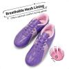 DREAM PAIRS Boys Girls Soccer Cleats Youth Firm Groud Classic Lightweight Football Shoes for Little/Big Kid(Purple/Pink)