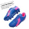 DREAM PAIRS Boys Girls Soccer Cleats Youth Firm Groud Classic Lightweight Football Shoes for Little/Big Kid(Royal/Blue/Fuchsia)