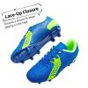 DREAM PAIRS Boys Girls Soccer Cleats Youth Firm Groud Classic Lightweight Football Shoes for Little/Big Kid(Royal/Blue/Neon/Green)