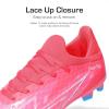 DREAM PAIRS Boys Girls Soccer Cleats Youth Firm Groud Football Shoes for Little/Big Kid(Hot Pink)