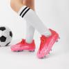 DREAM PAIRS Boys Girls Soccer Cleats Youth Firm Groud Football Shoes for Little/Big Kid(Hot Pink)