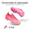 DREAM PAIRS Boys Girls Soccer Cleats Youth Firm Groud Football Shoes for Little/Big Kid(Hot Pink)