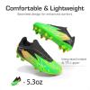 DREAM PAIRS Boys Girls Soccer Cleats Youth Firm Groud Football Shoes for Little/Big Kid(Neon Green/Black)