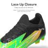 DREAM PAIRS Boys Girls Soccer Cleats Youth Firm Groud Football Shoes for Little/Big Kid(Neon Green/Black)