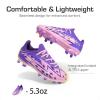 DREAM PAIRS Boys Girls Soccer Cleats Youth Firm Groud Football Shoes for Little/Big Kid(Pink/Purple)