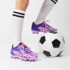 DREAM PAIRS Boys Girls Soccer Cleats Youth Firm Groud Football Shoes for Little/Big Kid(Pink/Purple)