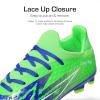DREAM PAIRS Boys Girls Soccer Cleats Youth Firm Groud Football Shoes for Little/Big Kid(Royal Blue/Neon Green)