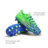 DREAM PAIRS Boys Girls Soccer Cleats Youth Firm Groud Football Shoes for Little/Big Kid(Royal Blue/Neon Green)