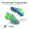 DREAM PAIRS Boys Girls Soccer Cleats Youth Firm Groud Football Shoes for Little/Big Kid(Royal Blue/Neon Green)
