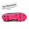 DREAM PAIRS Boys Girls Soccer Football Cleats Shoes for Little Kid/Big Kid(Black/Fuchsia/Light/Grey)