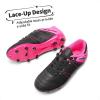 DREAM PAIRS Boys Girls Soccer Football Cleats Shoes for Little Kid/Big Kid(Black/Fuchsia/Light/Grey)