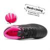 DREAM PAIRS Boys Girls Soccer Football Cleats Shoes for Little Kid/Big Kid(Black/Fuchsia/Light/Grey)