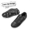 DREAM PAIRS Boys Girls Soccer Football Cleats Shoes for Little Kid/Big Kid(Black/Grey)