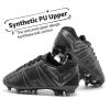 DREAM PAIRS Boys Girls Soccer Football Cleats Shoes for Little Kid/Big Kid(Black/Grey)