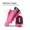 DREAM PAIRS Boys Girls Soccer Football Cleats Shoes for Little/Big Kid(Fuchsia/Black)