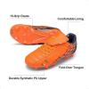 DREAM PAIRS Boys Girls Soccer Football Cleats Shoes for Little/Big Kid(Orange/Navy)