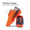 DREAM PAIRS Boys Girls Soccer Football Cleats Shoes for Little/Big Kid(Orange/Navy)