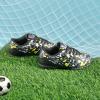 DREAM PAIRS Boys Girls Turf Indoor Soccer Shoes Lace Up Cleats for Little/Big Kid(Black/Neon/Green)