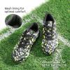 DREAM PAIRS Boys Girls Turf Indoor Soccer Shoes Lace Up Cleats for Little/Big Kid(Black/Neon/Green)