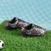 DREAM PAIRS Boys Girls Turf Indoor Soccer Shoes Lace Up Cleats for Little/Big Kid(Black/Red)
