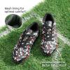 DREAM PAIRS Boys Girls Turf Indoor Soccer Shoes Lace Up Cleats for Little/Big Kid(Black/Red)